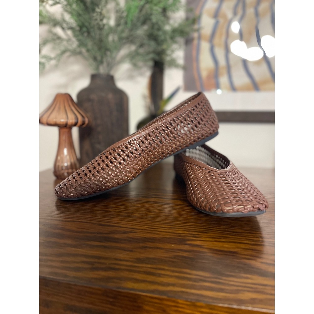 Old Navy Brown Woven Ballet Flats